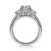Gabriel & Co. Charisa 14K White Gold Oval Three Stone Diamond Engagement Ring - 0.90 ct img3