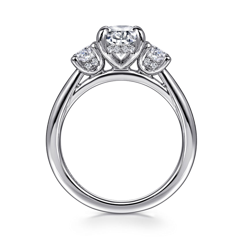 Gabriel & Co. Charisa 14K White Gold Oval Three Stone Diamond Engagement Ring - 0.90 ct img3