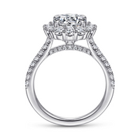 Gabriel & Co. Charmaine 14K White Gold Round Halo Diamond Engagement Ring img3