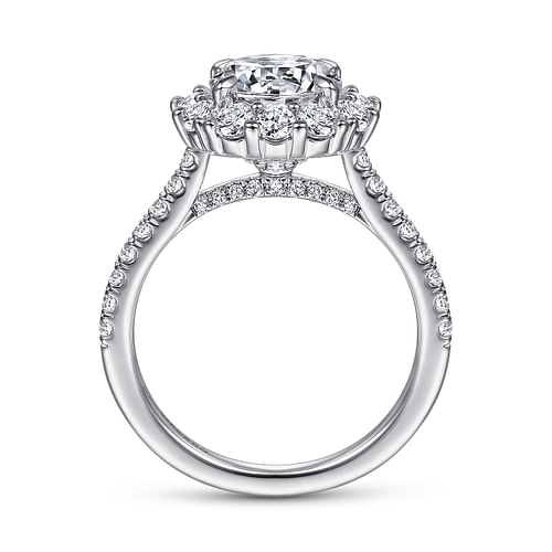 Gabriel & Co. Charmaine 14K White Gold Round Halo Diamond Engagement Ring img3