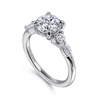 Gabriel & Co. Cian 14K White Gold Round Five Stone Diamond Engagement Ring img2