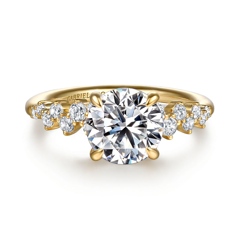 Gabriel & Co. Cove 14K Yellow Gold Round Diamond Engagement Ring img1