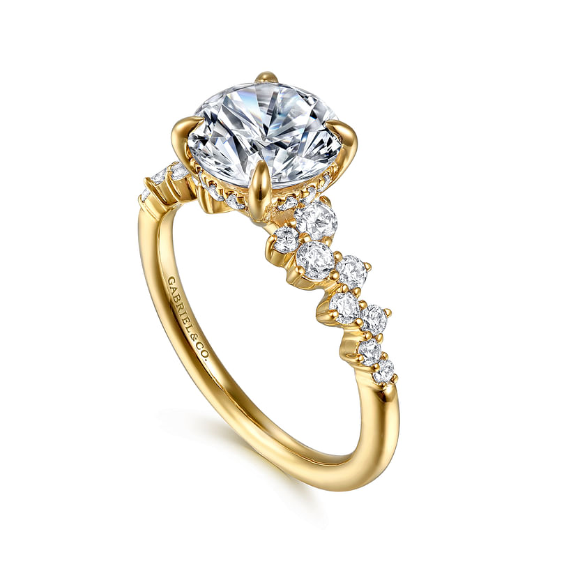 Gabriel & Co. Cove 14K Yellow Gold Round Diamond Engagement Ring img2