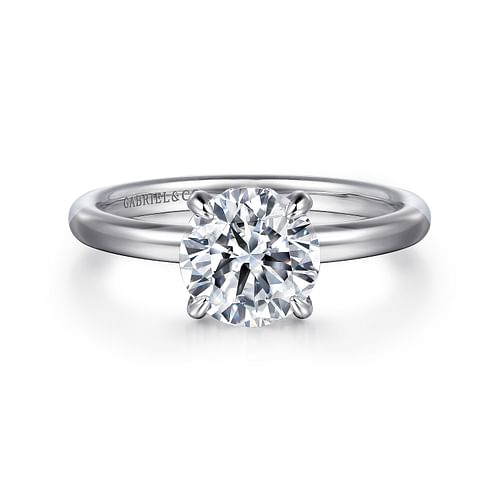Gabriel & Co. Daniele 14K White Gold Round Diamond Engagement Ring img1