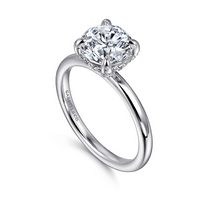 Gabriel & Co. Daniele 14K White Gold Round Diamond Engagement Ring img2