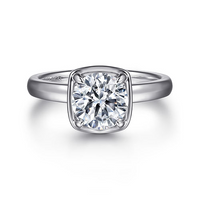 Gabriel & Co. Deedie 14K White Gold Round Diamond Engagement Ring img1