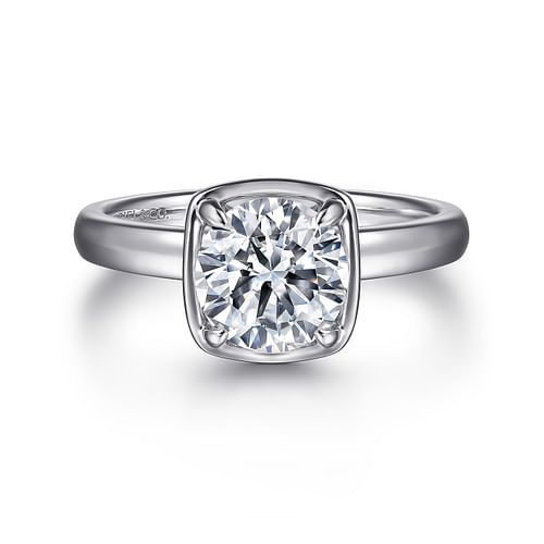 Gabriel & Co. Deedie 14K White Gold Round Diamond Engagement Ring img1