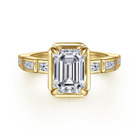 Gabriel & Co. Delphe 14K Yellow Gold Emerald Cut Diamond Engagement Ring img1