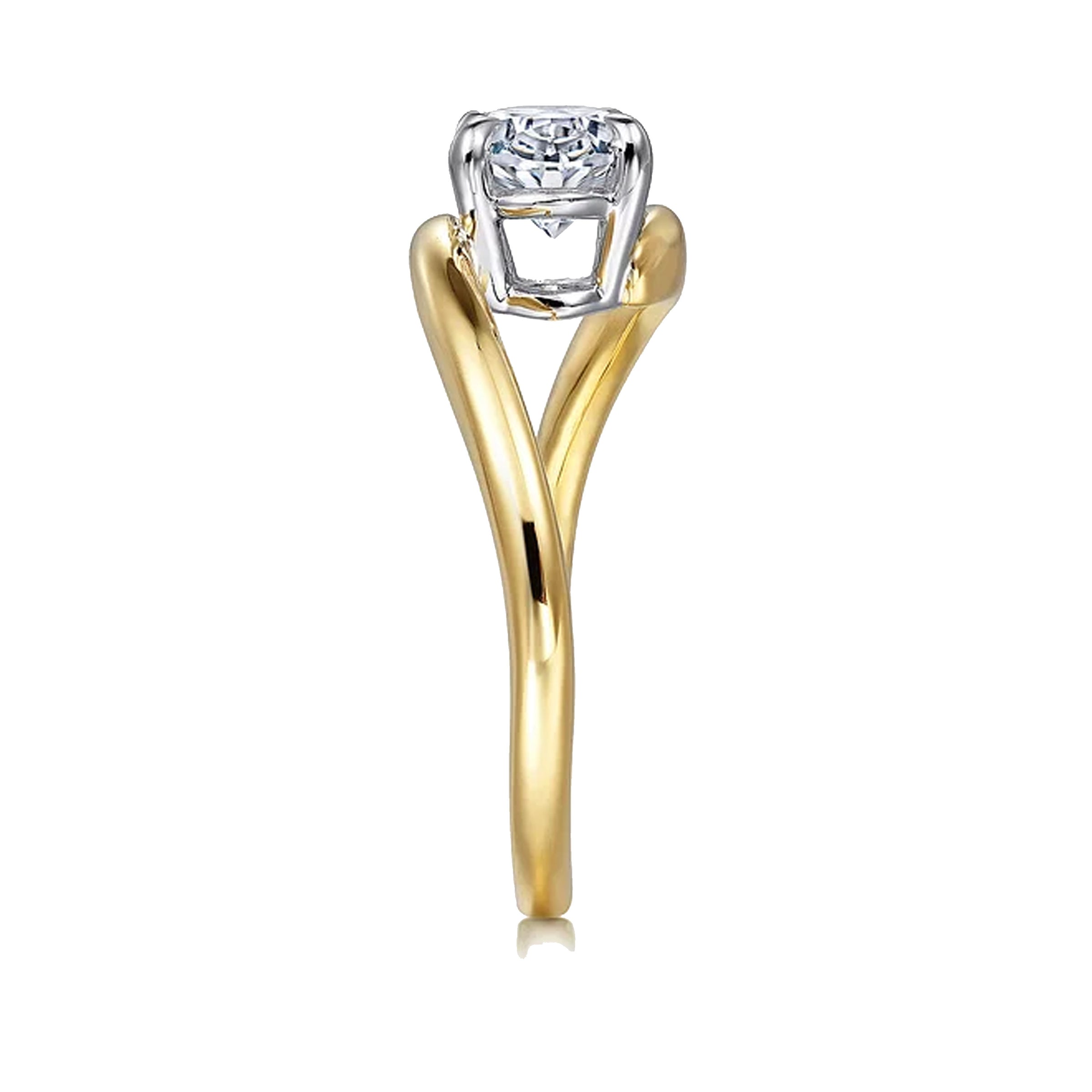 Gabriel & Co. Delphi 14K White and Yellow Gold Bypass Oval Diamond Engagement Ring img3