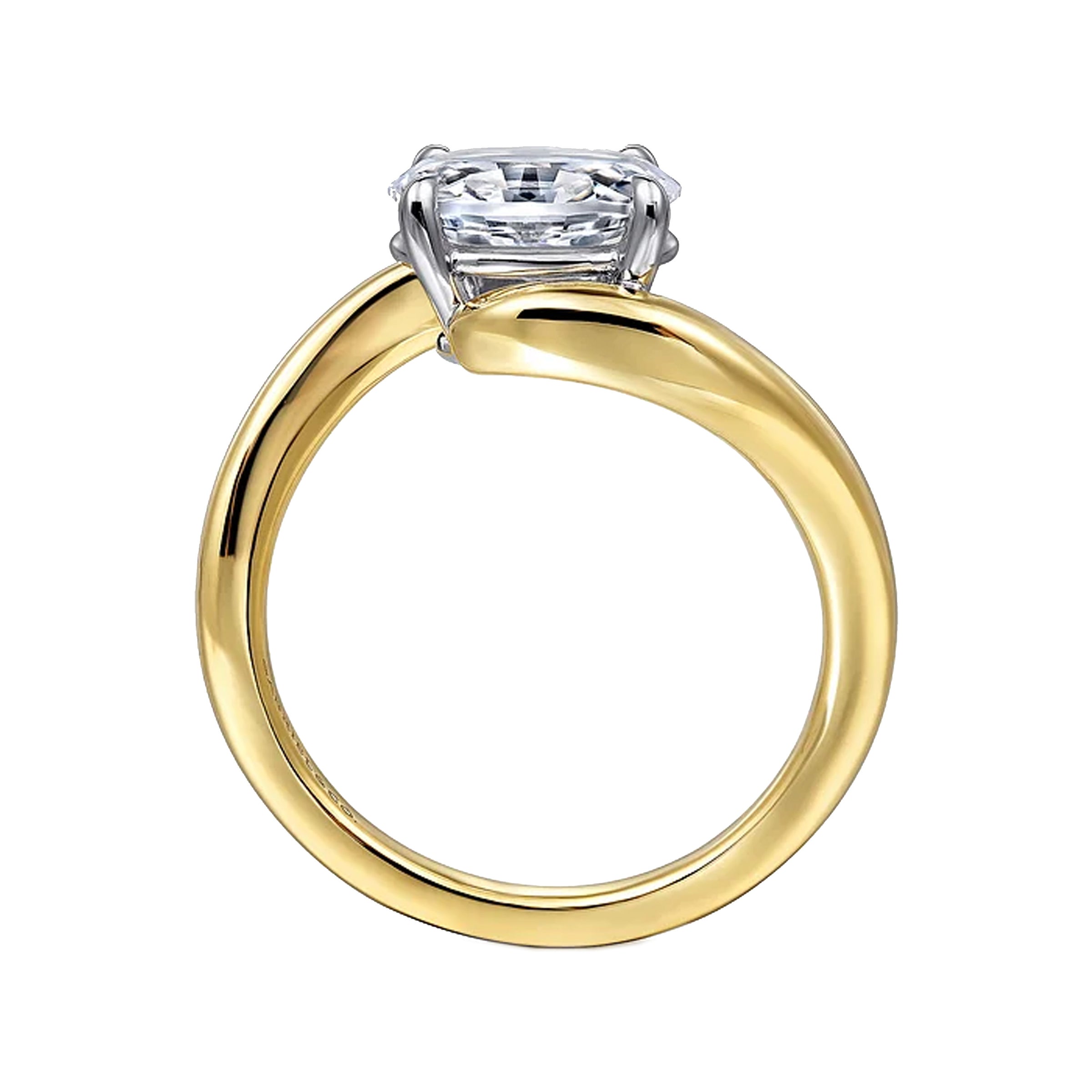 Gabriel & Co. Delphi 14K White and Yellow Gold Bypass Oval Diamond Engagement Ring img4