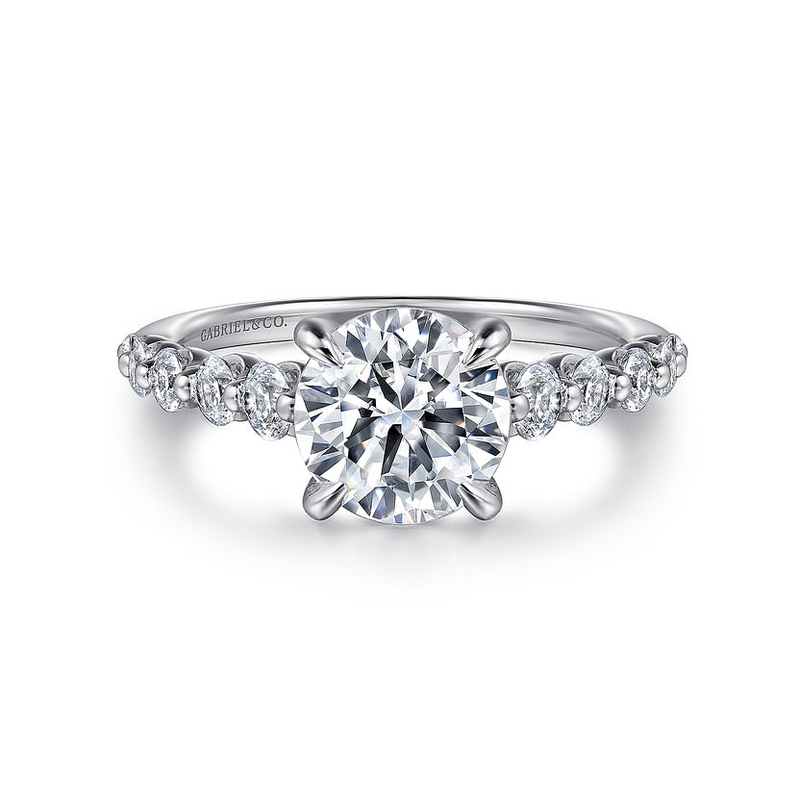 Gabriel & Co. Emberlie 14K White Gold Round Diamond Engagement Ring img1