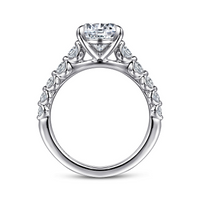 Gabriel & Co. Emberlie 14K White Gold Round Diamond Engagement Ring img3