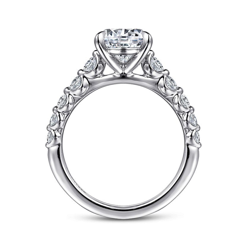 Gabriel & Co. Emberlie 14K White Gold Round Diamond Engagement Ring img3