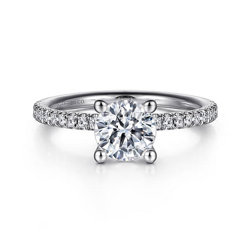 Gabriel & Co. Evelyn 14K White Gold Round Diamond Engagement Ring img1