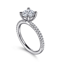 Gabriel & Co. Evelyn 14K White Gold Round Diamond Engagement Ring img2