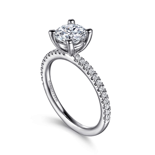 Gabriel & Co. Evelyn 14K White Gold Round Diamond Engagement Ring img2
