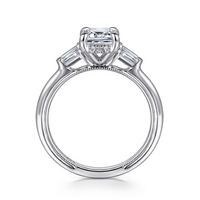 Gabriel & Co. Feana 14K White Gold Emerald Cut Three Stone Diamond Engagement Ring img3