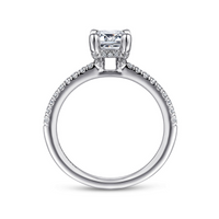 Gabriel & Co. Franka 14K White Gold Emerald Cut Diamond Engagement Ring img3