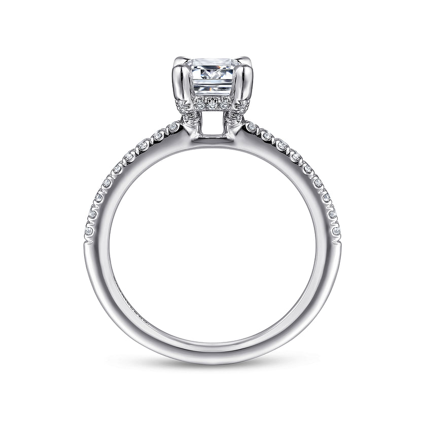 Gabriel & Co. Franka 14K White Gold Emerald Cut Diamond Engagement Ring img3