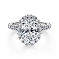 Gabriel & Co. Hamilton 14K White Gold Oval Halo Diamond Engagement Ring img1