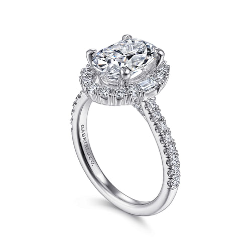 Gabriel & Co. Hamilton 14K White Gold Oval Halo Diamond Engagement Ring img2