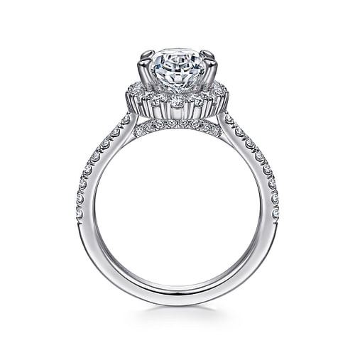 Gabriel & Co. Hamilton 14K White Gold Oval Halo Diamond Engagement Ring img3