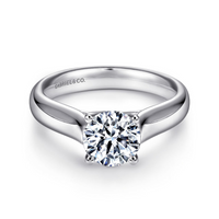 Gabriel & Co. Helen 14K White Gold Round Diamond Engagement Ring img1