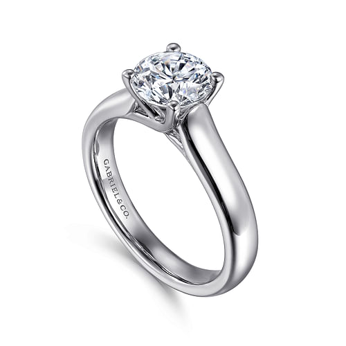 Gabriel & Co. Helen 14K White Gold Round Diamond Engagement Ring img2