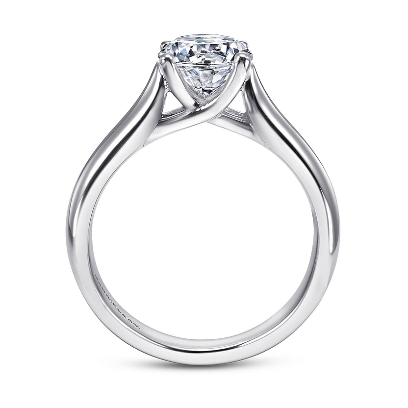 Gabriel & Co. Helen 14K White Gold Round Diamond Engagement Ring img3