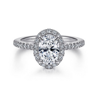 Gabriel & Co. Idina 14K White Gold Oval Halo Diamond Engagement Ring img1