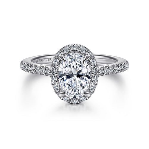 Gabriel & Co. Idina 14K White Gold Oval Halo Diamond Engagement Ring img1