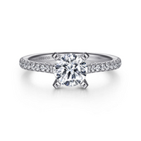 Gabriel & Co. Joanna 14K White Gold Round Diamond Engagement Ring img1
