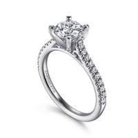 Gabriel & Co. Joanna 14K White Gold Round Diamond Engagement Ring img2