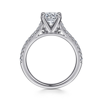 Gabriel & Co. Joanna 14K White Gold Round Diamond Engagement Ring img3