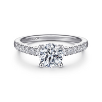 Gabriel & Co. Jones 14K White Gold Round Diamond Engagement Ring img1