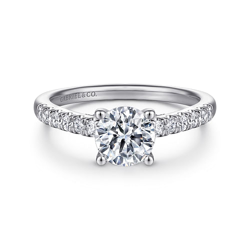 Gabriel & Co. Jones 14K White Gold Round Diamond Engagement Ring img1