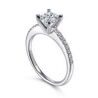 Gabriel & Co. Kelly 14K White Gold Round Diamond Engagement Ring img2