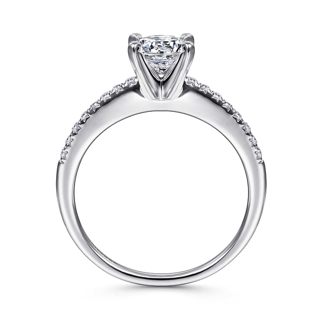 Gabriel & Co. Kelly 14K White Gold Round Diamond Engagement Ring img3