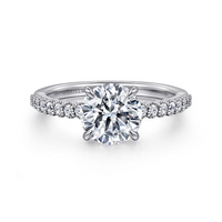 Gabriel & Co. Krete 14K White Gold Round Diamond Engagement Ring img1
