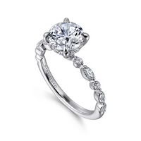 Gabriel & Co. Lanna 14K White Gold Round Diamond Engagement Ring img2