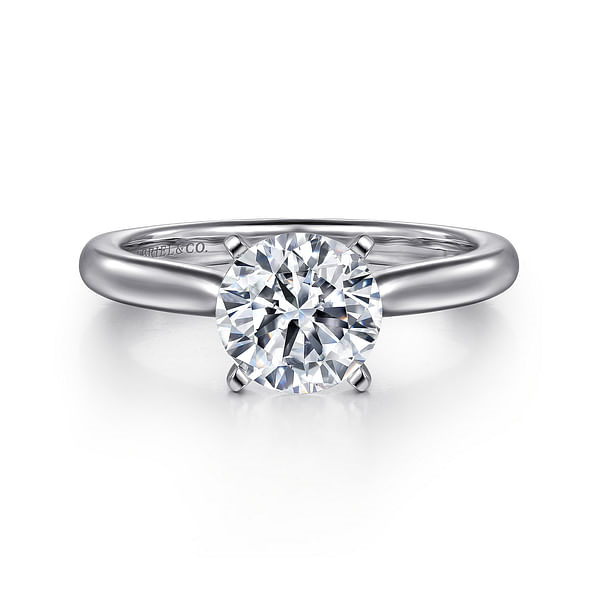 Gabriel & Co. Lauren 14K White Gold Round Diamond Engagement Ring img1