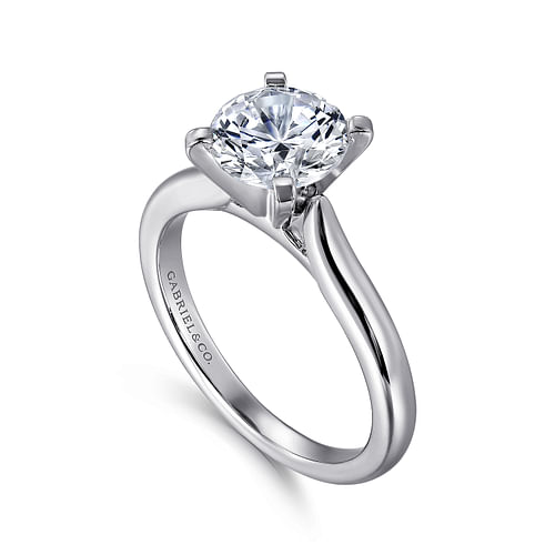 Gabriel & Co. Lauren 14K White Gold Round Diamond Engagement Ring img2
