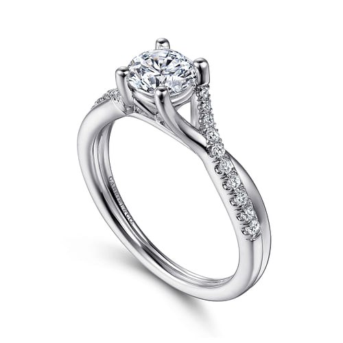 Gabriel & Co. Leigh 14K White Gold Round Diamond Engagement Ring img2