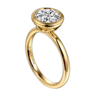 Gabriel & Co. Linny 14K Yellow Gold Round Bezel Set Diamond Engagement Ring img2