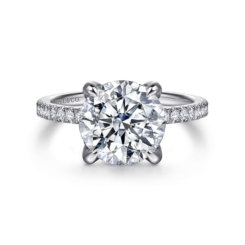 Gabriel & Co. Lorenzo 14K White Gold Round Diamond Engagement Ring img1