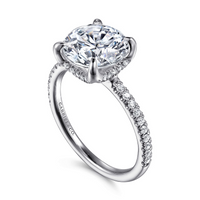 Gabriel & Co. Lorenzo 14K White Gold Round Diamond Engagement Ring img2