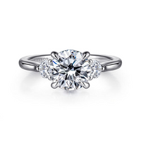 Gabriel & Co. Madison 14K White Gold Round Three Stone Diamond Engagement Ring img1