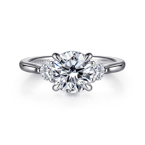 Gabriel & Co. Madison 14K White Gold Round Three Stone Diamond Engagement Ring img1