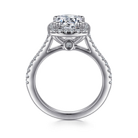 Gabriel & Co. Michaela 14K White Gold Cushion Halo Round Diamond Engagement Ring img3