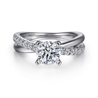 Gabriel & Co. Morgan 14K White Gold Round Twisted Diamond Engagement Ring img1